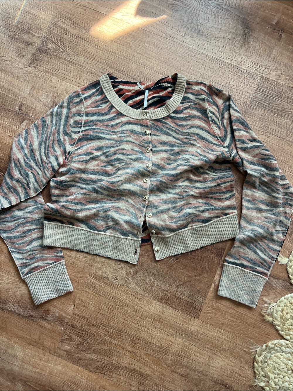 Free People Nocturnal Patterned Cashmere Cardi Size XL NWOT RT $148